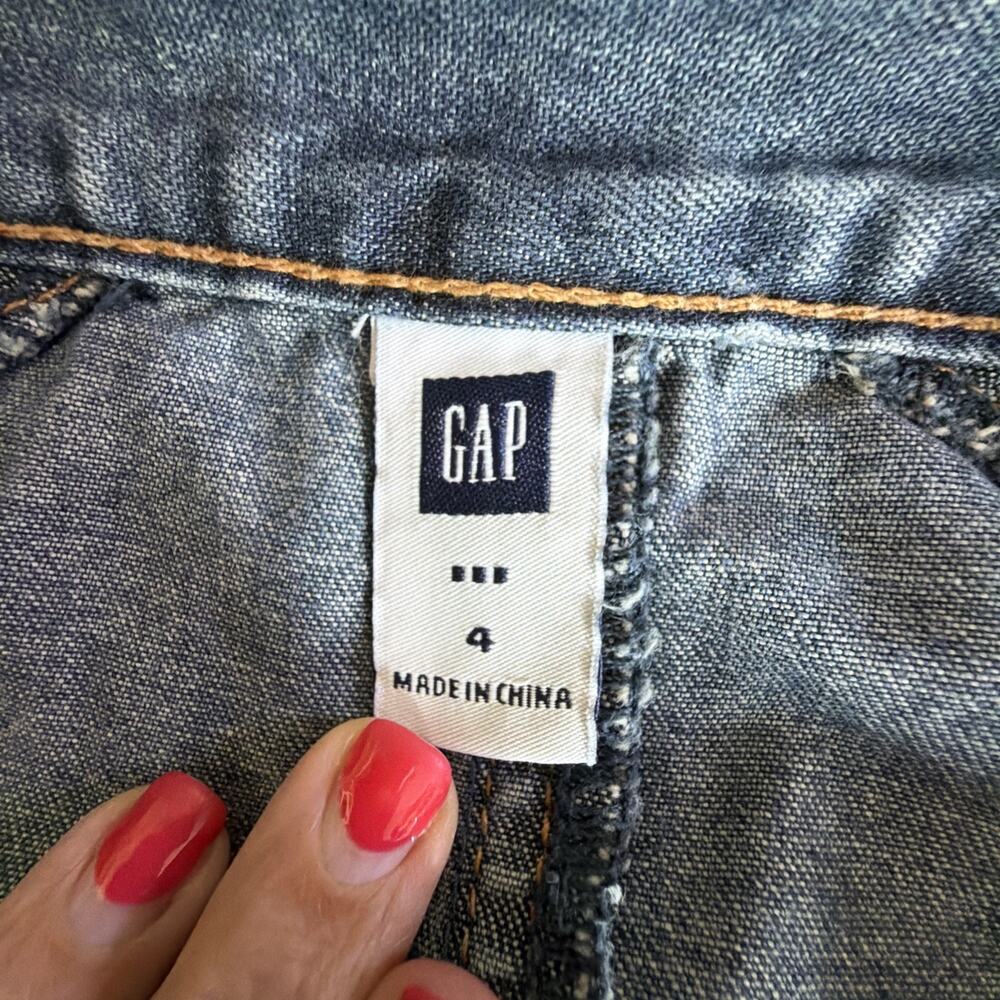 Gap Denim Blue Jean Sz 4 Pockets Belt Women’s Prairie Yellowstone Skirt bohemian - Picture 7 of 10